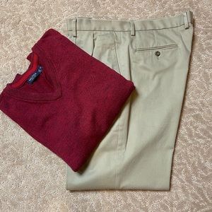 Dockers relaxed fit pleated khaki dress pants